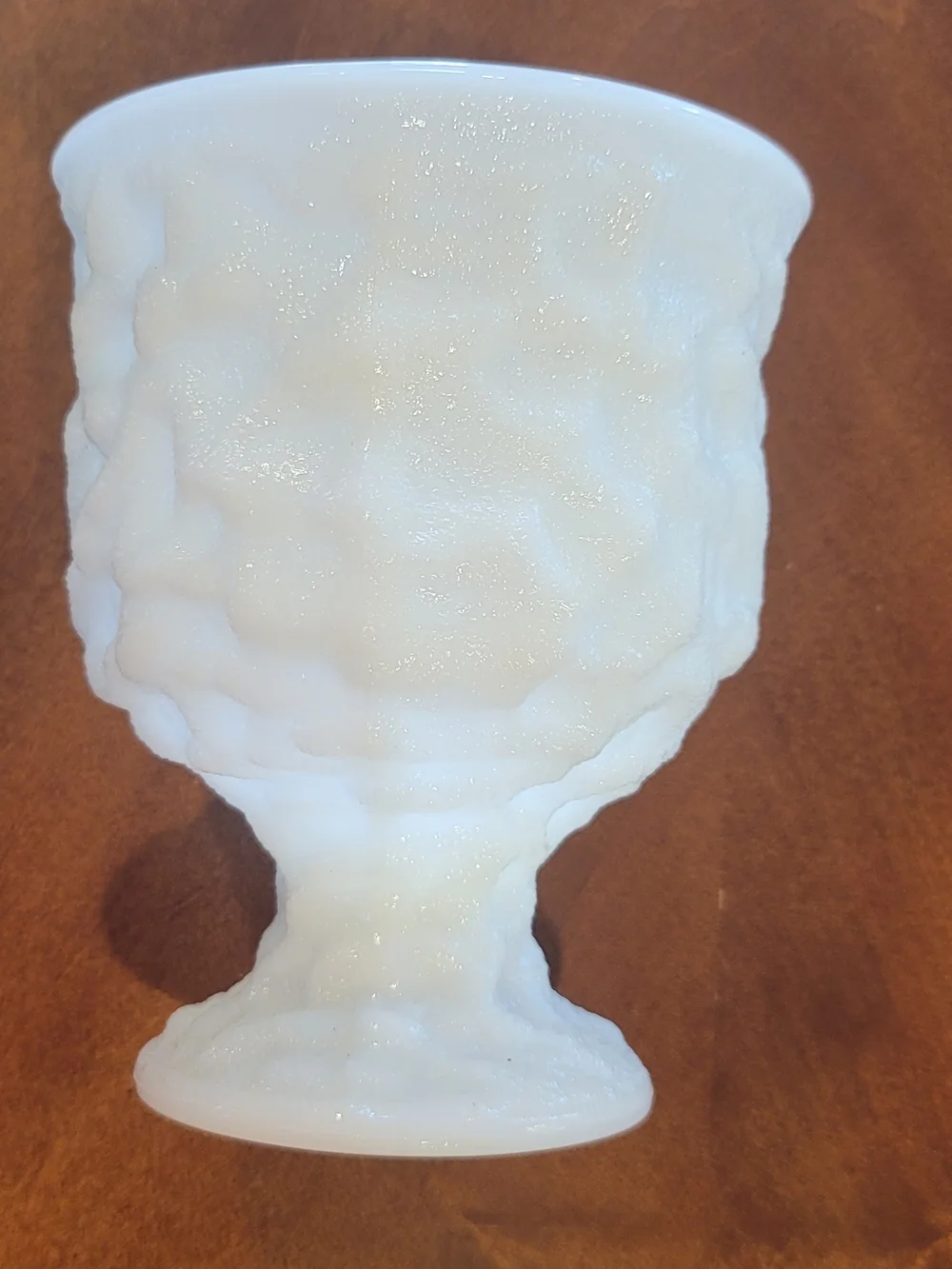 E.O. BRODY Textured‎ Milk Glass Pedestal Vase Model M3000 6.5 Inch